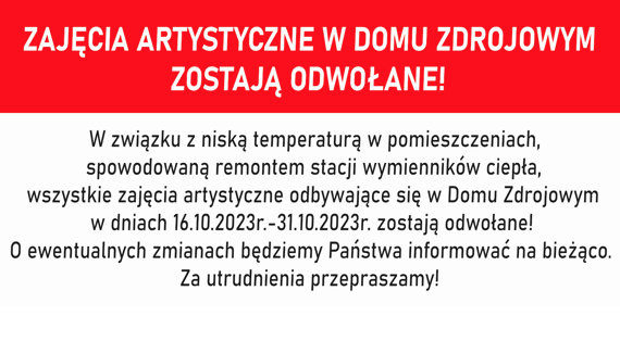 Odwołane zajęcia!